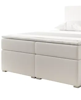 Postele NABBI Anzia 160 čalúnená manželská posteľ s úložným priestorom biela
