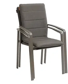 Záhradné stoličky a kreslá Hliníkové kreslo CAPRI (šedo-hnedá)