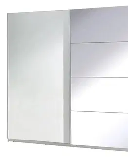 Šatníkové skrine Skriňa Twister 3 biela/zrkadlo 225 cm