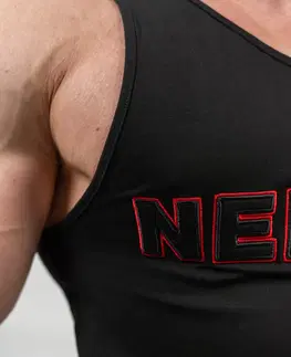 Pánske nátelníky Fitness tielko Nebbia Strength 714 Black - XL