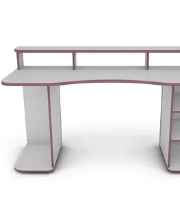 Moderné kancelárske stoly Písací stôl Matrix 3 bílá/fialový