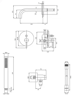 Kúpeľňa OMNIRES - Y vaňový systém pre podomietkovú inštaláciu, kartáčovaná mosadz BSB SYSYW01BSB