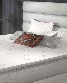 Postele NABBI Spezia 140 čalúnená manželská posteľ s úložným priestorom modrá