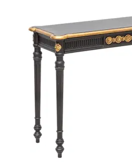 Konferenčné stolíky LuxD Dizajnová konzola Kathleen 125 cm čierno - zlatá