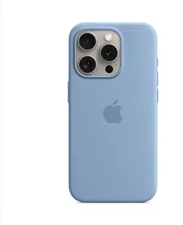 Puzdrá na mobilné telefóny Silikónový zadný kryt pre Apple iPhone 15 Pro Max s MagSafe, ľadovo modrá MT1Y3ZMA