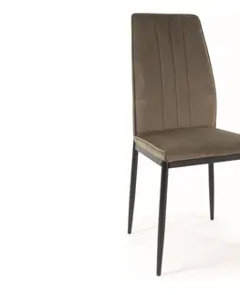 Jedálenské stoličky TOMAN VELVET jedálenská stolička, béžová / čierna