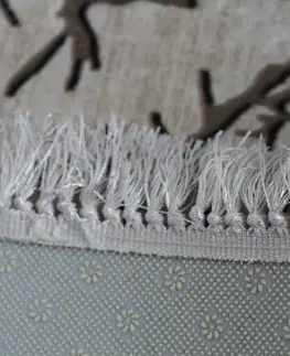 Koberce a koberčeky KONDELA Arila koberec béžová / vzor konár