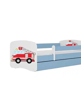 Jednolôžkové postele Detská Posteľ. Babydreams+Sz+M Modrá 80x180 hasičský zbor