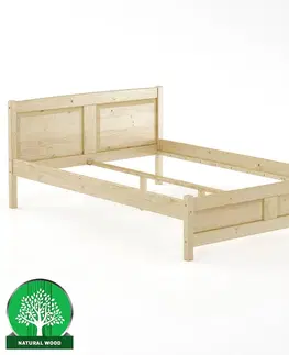 Drevené postele Posteľ borovica LK104–140x200 surová