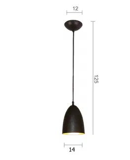 Závesné svietidlá Menzel Menzel Solo Tul14 závesná lampa v hnedo-čiernej