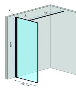 Sprchové dvere REA/S - Sprchová zástena BLER 70 + polica a vešiak EVO KPL-K7636