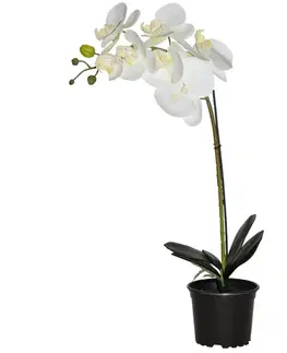 Záhradné dekorácie Umelá prémiová orchidea 7 kvetov 70 cm