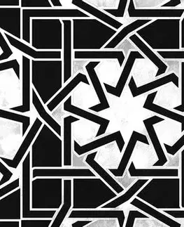 Čiernobiele obrazy Obraz orientálna mozaika v čiernobielom prevedení