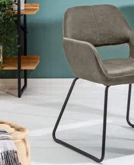 Stoličky - moderné LuxD 25022 Dizajnová stolička Derrick 77 cm antik sivo-hnedá