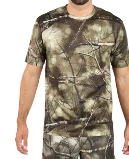 mikiny Priedušné poľovnícke tričko 100 s krátkym rukávom maskovanie Treemetic