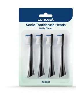 Elektrické zubné kefky Concept ZK0051 náhradná hlavica PERFECT SMILE Daily Clean, 4 ks, čierna