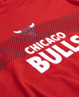 tričká Pánske spodné tričko NBA Bulls s dlhým rukávom červené