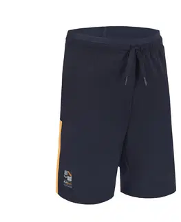 nohavice Detské futbalové šortky modro-oranžové