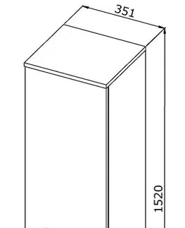 Kúpeľňový nábytok HOPA - Bočná vysoká skrinka RINO B - Smer zatváranie - Pravé (DX) OLNRINO203P