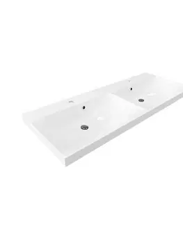 Kúpeľňový nábytok MEREO - Bino, kúpeľňová skrinka s umývadlom z liateho mramoru 121 cm, biela CN663M