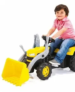 Detské vozítka a príslušenstvo Dole Šliapací traktor s rýpadlom, žltá, 54 x 113 x 45 cm