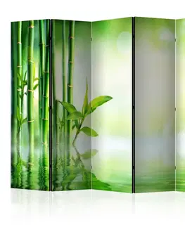 Paravány Paraván Green Bamboo Dekorhome 225x172 cm (5-dielny)