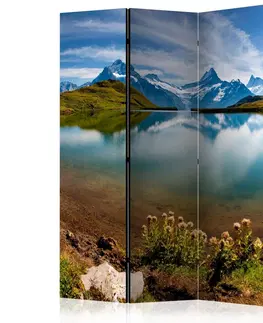 Paravány Paraván Lake with mountain reflection Switzerland Dekorhome 135x172 cm (3-dielny)