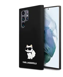 Puzdrá na mobilné telefóny Zadný kryt Karl Lagerfeld Liquid Silicone Choupette NFT pre Samsung Galaxy S24 Ultra, čierny 57983119537