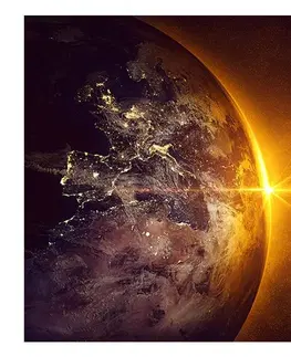 Tapety vesmír a hviezdy Fototapeta zlatý odlesk Zeme - Golden Earth