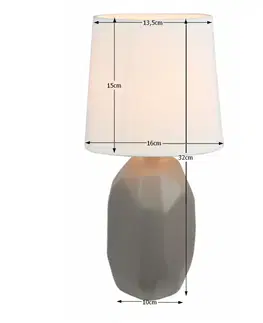 Stolné lampy KONDELA Qenny Typ 3 stolná lampa hnedá Taupe / biela
