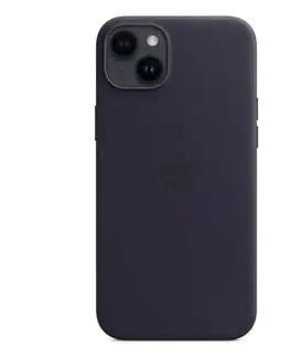 Puzdrá na mobilné telefóny Kožený zadný kryt pre Apple iPhone 14 Plus s MagSafe, atramentovo fialová MPPC3ZMA