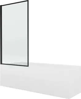 Sprchové dvere MEXEN/S - Vega obdĺžniková vaňa 180 x 80 cm s panelom + vaňová zástena 70 cm, čierna vzor 550118080X9307017070
