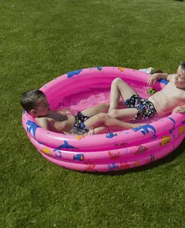 Detské bazéniky KONDELA Lome detský nafukovací bazén ružová