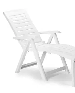 Záhradné stoličky a kreslá Kinekus Kreslo ARIZONA biele s podnožou