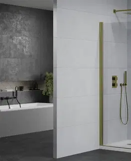 Vane MEXEN/S - PRETORIA duo sprchovací kút 80 x 80, transparent, zlatá + vanička vrátane sifónu 852-080-080-50-02-4010G