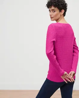 Shirts & Tops Pletený pulóver s vrkočovým vzorom, ružový