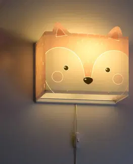 Nástenné svietidlá Dalber Detské nástenné svietidlo Little Fox so zástrčkou