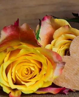Vintage  a retro obrazy Obraz valentínske žlté ruže