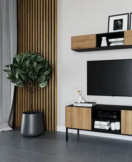 TV stolíky ELJEN TV stolík, čierny mat-dub artisan 