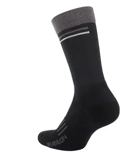 ponožky Cyklistické zimné ponožky 900 čierno-sivé