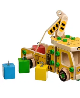 Drevené hračky LUCY & LEO - 325 Autožeriav - konštrukčný set