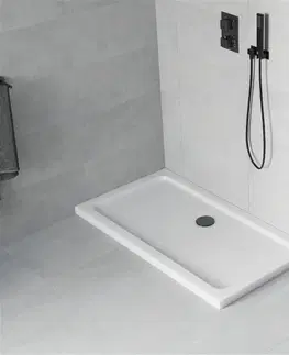 Vane MEXEN/S - Flat sprchová vanička obdĺžniková slim 120 x 70, biela + čierny sifón 40107012B