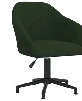 Jedálenské zostavy Otočná jedálenská stolička zamat / kov Dekorhome Tmavo zelená