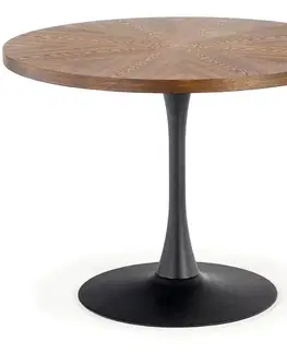 Stoly v podkrovnom štýle Stôl Carmelo 100 Mdf/Oceľ – Orechowy/Čierna