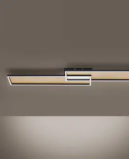 Stropné svietidlá Paul Neuhaus Stropné LED svietidlo Amara, dva obdĺžniky, čierne