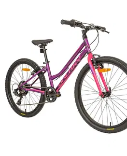 Bicykle Juniorský dievčenský bicykel Galaxy Ruby 24" - model 2024 fialová - 12" (138-148 cm)