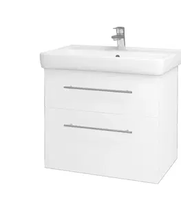 Kúpeľňový nábytok Dreja - Kúpeľňová skrinka Q MAX SZZ2 70 - N01 Biela lesk / Úchytka T02 / L01 Biela vysoký lesk 60155B