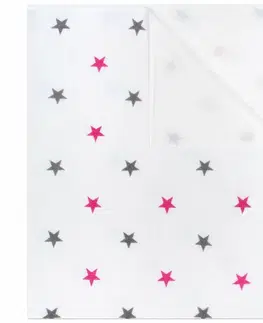 Chrániče na matrace New Baby Nepremokavá flanelová podložka Hviezdičky  ružová, 57 x 47 cm
