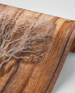 Tapety príroda Tapeta strom na drevenom podklade