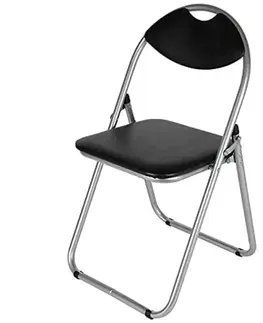 Čalúnené stoličky Skladacia stolička Atom Silver čierna